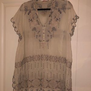 Johnny Was Flowy Boho Blouse